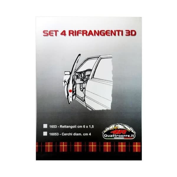 3D rektangelbrytningslim, röd, 4 stycken, 6 x 1,5 cm