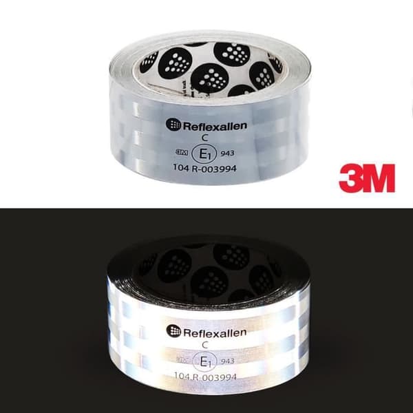3M-godkänd retroreflekterande självhäftande film, för fordonskanter, vit, 50 mm x 50 mt