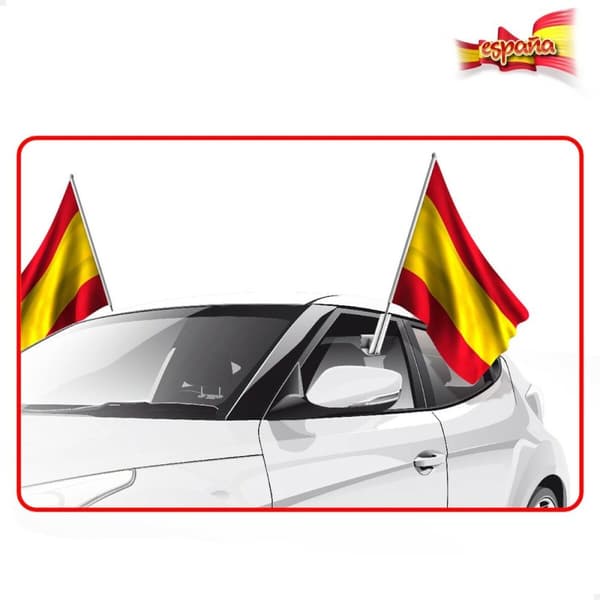 Car flag holder Colorbaby 45 x 30 cm Spanien 2 Delar 24 antal