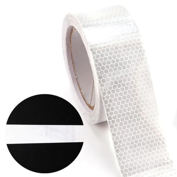 10m x 5cm självhäftande tejp ljus reflekterande tejp färg i vitt