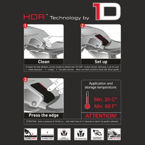 Tankpad cover til siden af tanken YAMAHA ONEDESIGN HDR275 sort
