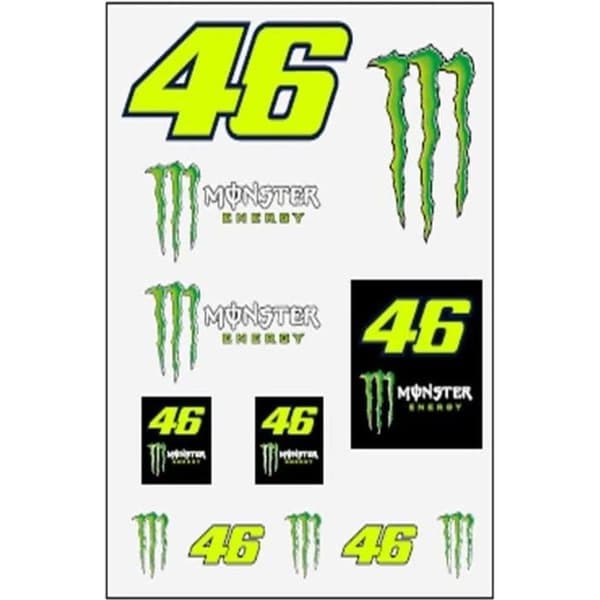Klistermärken - VR46 - Monster Energy - MotoGP - Valentino Rossi - Svart