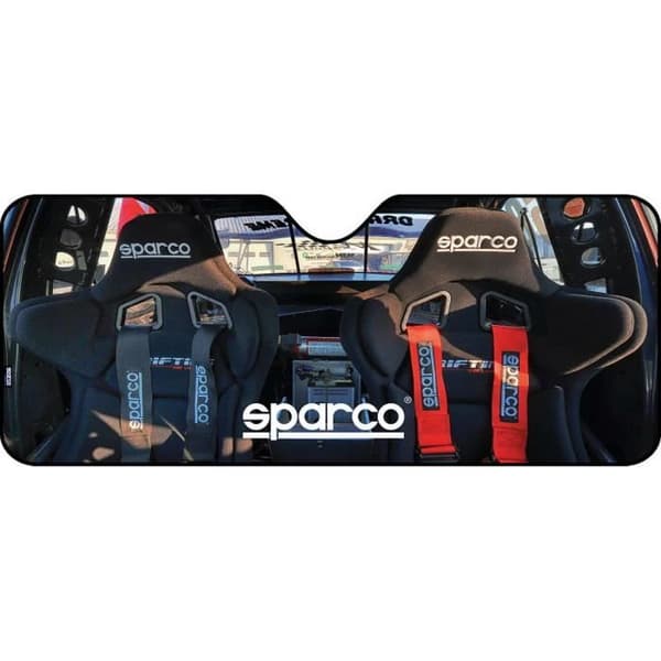 SPARCO Solskydd - Quiltat - Aluminium - Sugkoppar - Elastisk för förvaring - 70X130 cm