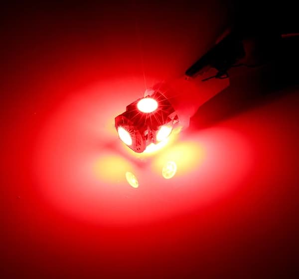 10-Pak - T10 W5W Røde Diodelamper - Bil LED-Lys