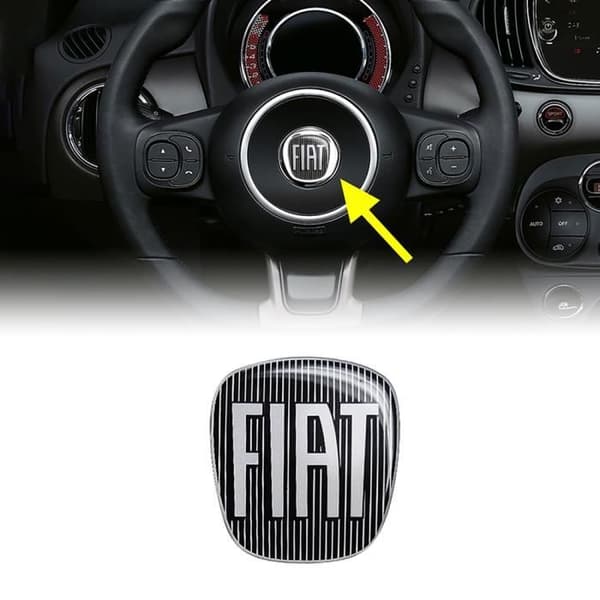 Klistermärke Fiat 3D Black Logo Replacement for Volant 500