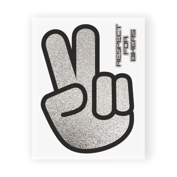 Klistermärke - Respect For Biker - 10 x 12 cm - Grå - Hög kvalitet - Målningsbar