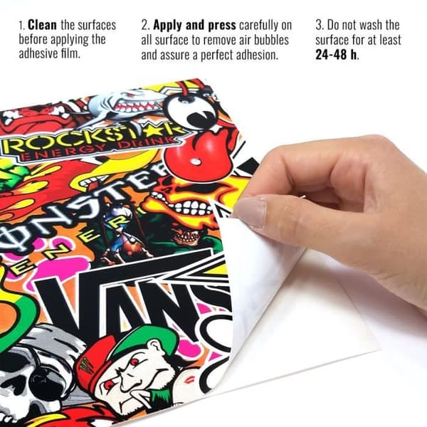 Självhäftande omslagsfilm för bilar, Sticker Bomb, 35 x 50 cm