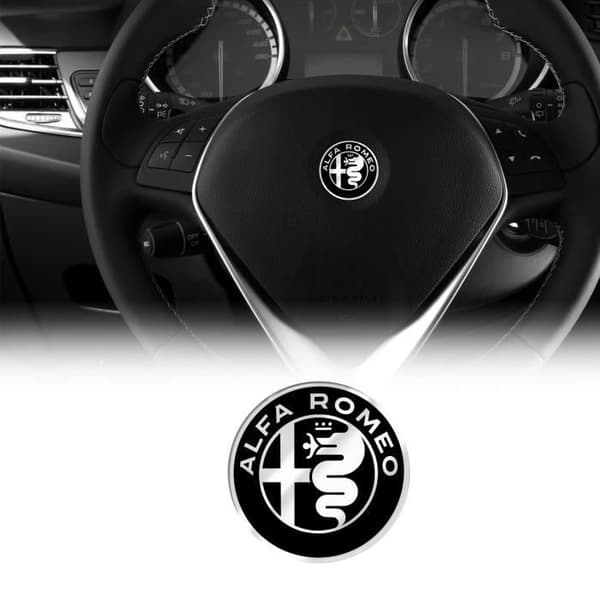 3D-dekal - Alfa Romeo - Ratt - Diameter 40 mm - Flexibel - Officiell Abarth-produkt