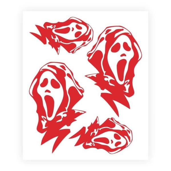 Scream Pre-Cut självhäftande klistermärke, svart, 13,5 x 16 cm