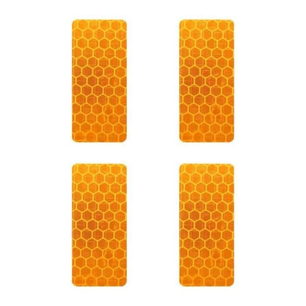Reflekterande klistermärken - Ospecificerade - Orange rektanglar - 50 x 25 mm - 4 stycken - Hög reflektion