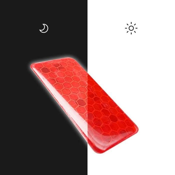 3D Refractive Stickers - Ej specificerat - Röda rektanglar - 50 x 25 mm - 4 delar - Ökad säkerhet