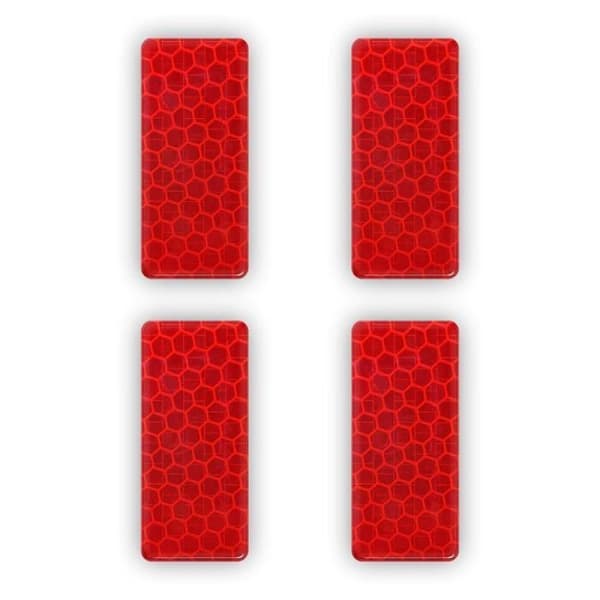 3D Refractive Stickers - Ej specificerat - Röda rektanglar - 50 x 25 mm - 4 delar - Ökad säkerhet