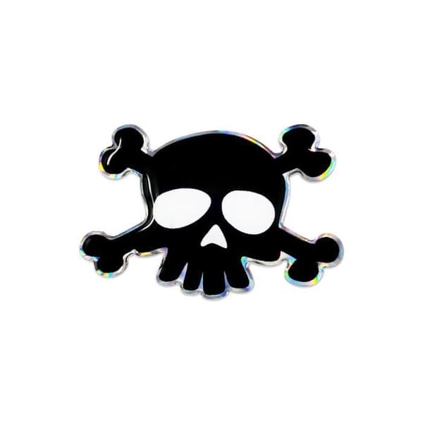 3D Black Skull Självhäftande klistermärke, 53 x 35 mm