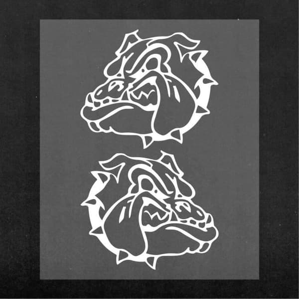 Bulldog Pre-Cut självhäftande klistermärke, vit, 13,5 x 16 cm