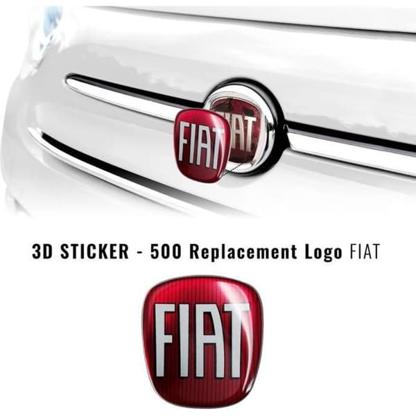 Klistermärke - Fiat - 500 - 3D - Flexibel - Icke-original