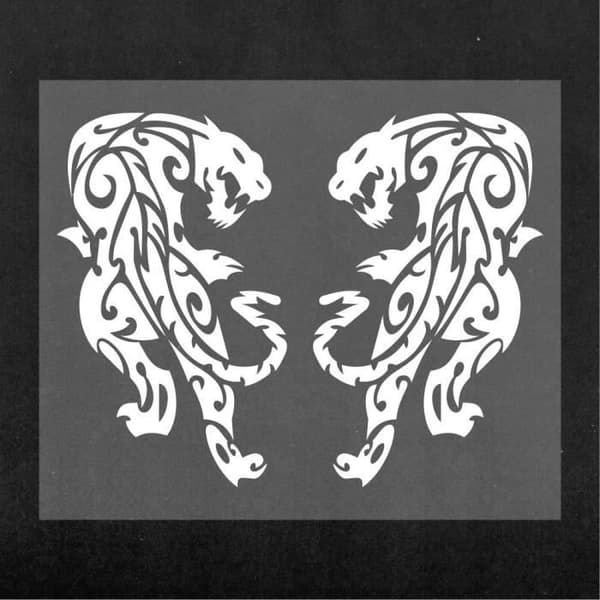 Panther Pre-Cut självhäftande klistermärke, vit, 10 x 12 cm