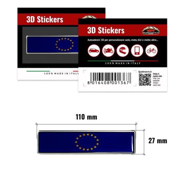 Sticker 3D Sticker Europe Plate, 110 x 27 mm