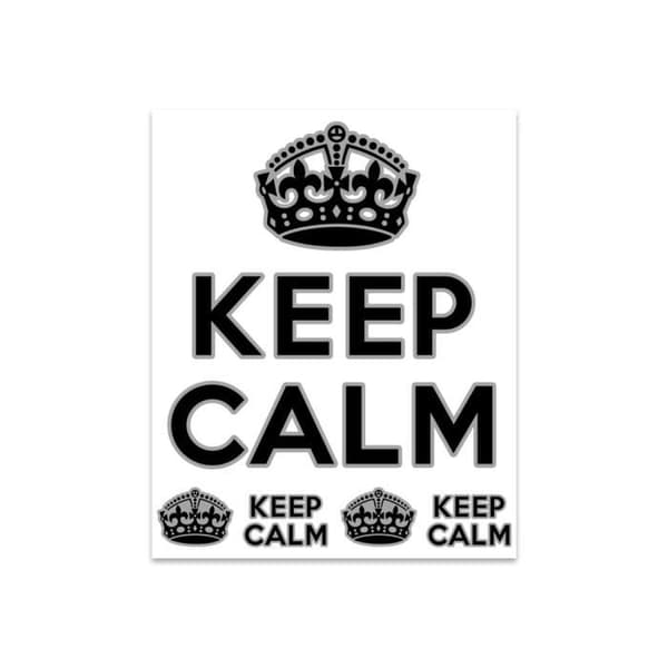 Klistermärke Keep Calm-dekal, 14 x 16 cm