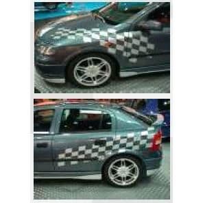 Silver Checkerboard Modular Kit Sticker, 4 delar, 25 x 23 cm