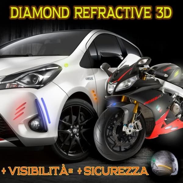 3D Refractive Stickers - Ej specificerat - Blå pilar - 12 x 105 mm - 3 delar - Ökad säkerhet