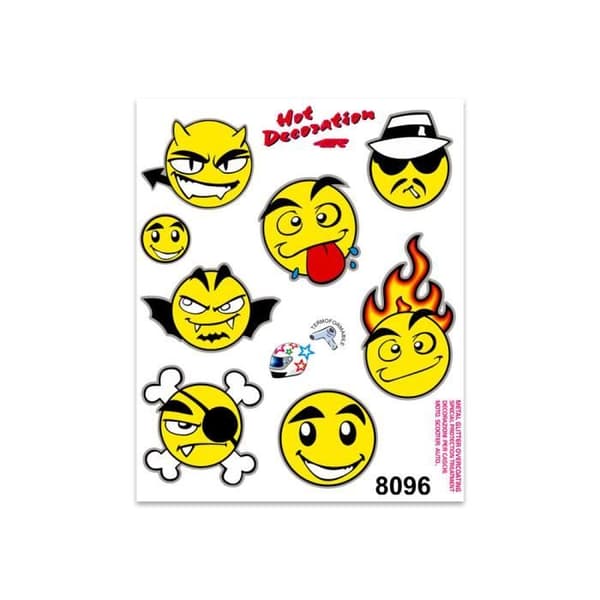 Dekorativ klistermärke - Ej specificerat - Emoticons - 14 x 16 cm - Gul - Hållbar och slitstark