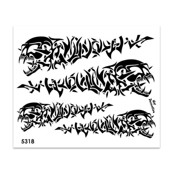 Klistermärke - Tribal - Skallar - Svart - 35 x 25 cm - Motståndskraftig och hållbar