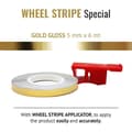 Miniatyrbild 1 av 4: Wheel Stripes Racing självhäftande remsor för motorcykelfälgar med applikator, glansigt guld, 5 mm x 6 mt