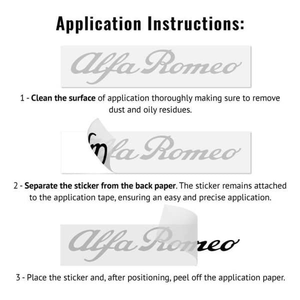 Autocollants - Alfa Romeo - 13 cm - Vit - 2 Stycken - Enkel applicering