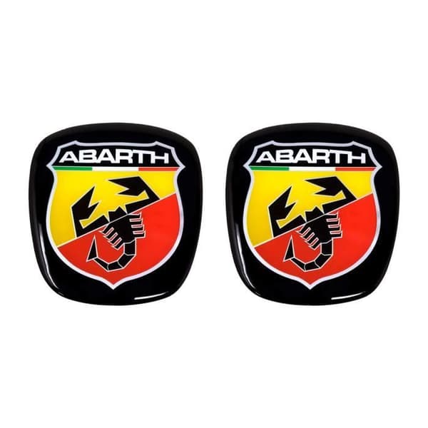 3D Abarth Officiell Logotyp Ersättningsdekal för Fiat 500, Fram + Bak