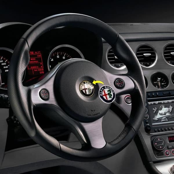 3D-dekal - Alfa Romeo - Ratt - Diameter 40 mm - Flexibel - Officiell Abarth-produkt