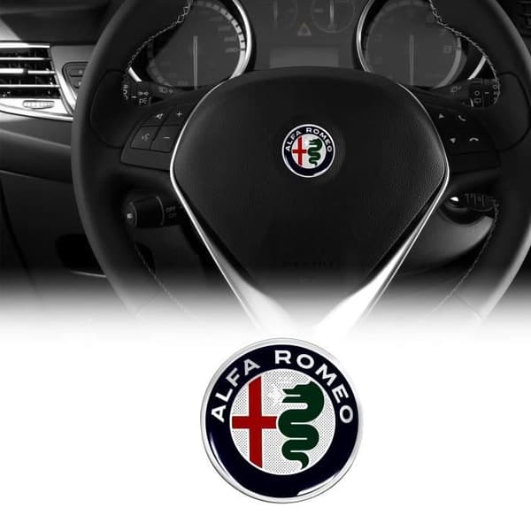 3D-dekal - Alfa Romeo - Ratt - Diameter 40 mm - Flexibel - Officiell Abarth-produkt