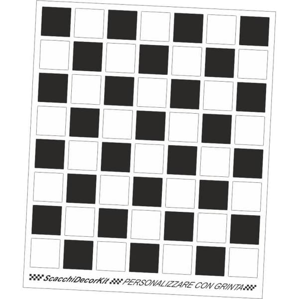 Dekorativa klistermärken - Ej angivet - Schackrutigt - 56 rutor - Svart - 2.5 cm höjd