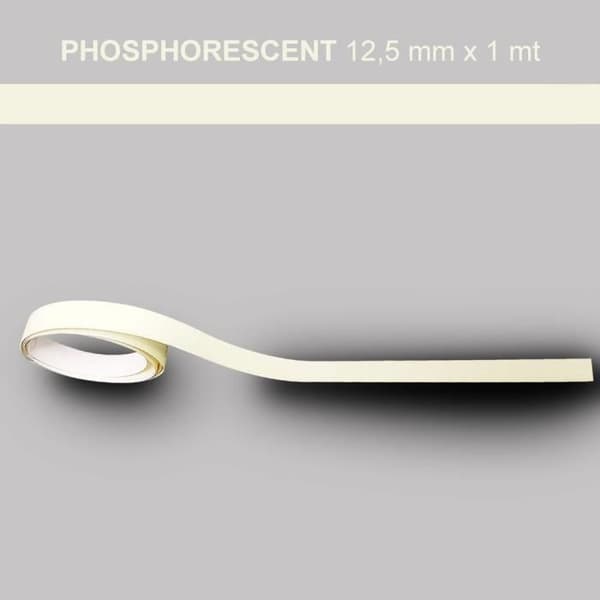 Tejp - Ej specificerad - Fosforescerande - 12.5 mm x 1 m - Vit - Hållbar och Motståndskraftig