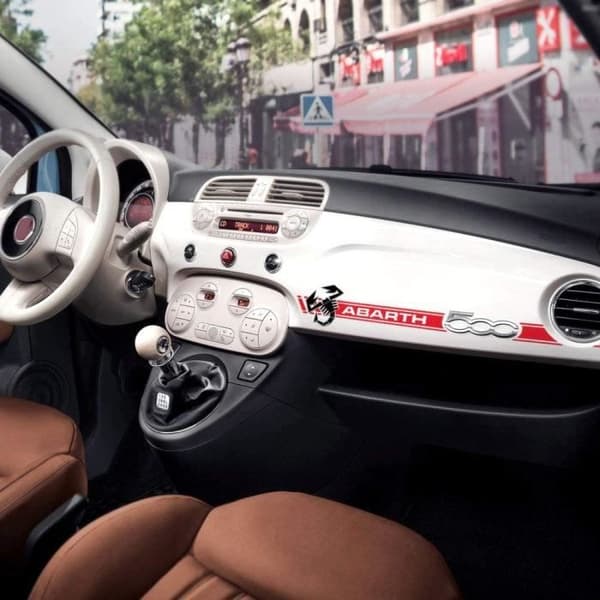 Stripes självhäftande remsor för instrumentbräda Fiat 500 Abarth + Scorpion 3D