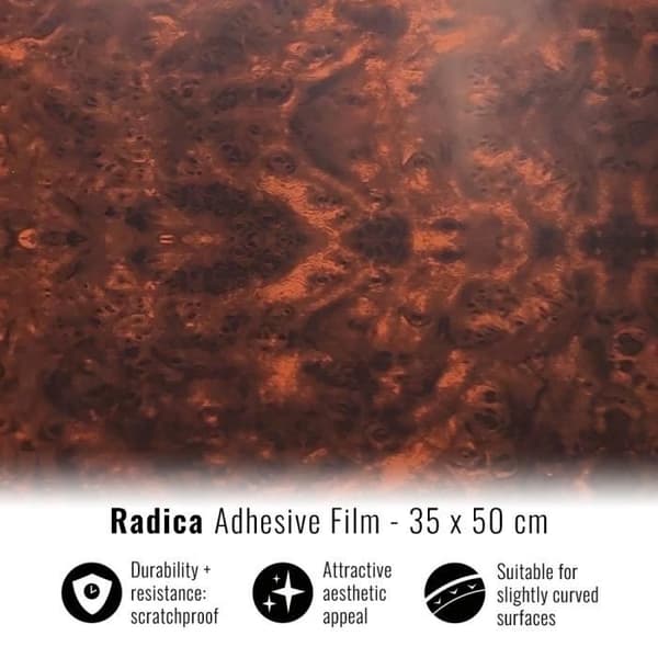 Självhäftande omslagsfilm för bilar, Burl Walnut, 35 x 50 cm