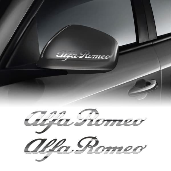 Autoklistermärken - Alfa Romeo - Speglar/Handtag - Kromad - 10 cm - 2 Stycken