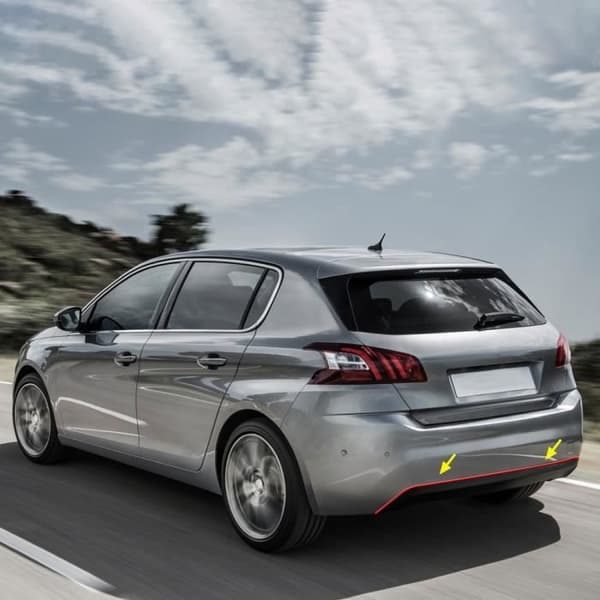 Bakre självhäftande profil för Peugeot 308 bil, röd
