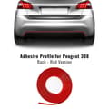 Miniatyrbild 1 av 4: Bakre självhäftande profil för Peugeot 308 bil, röd