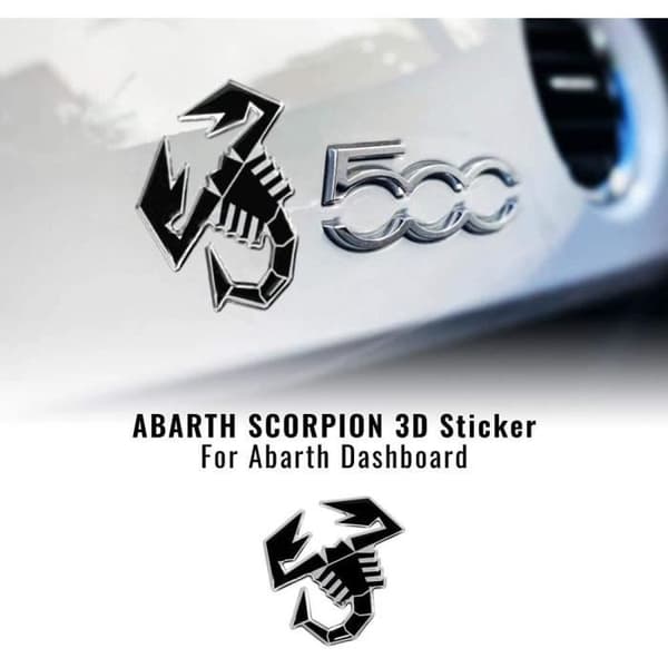 3D-dekal - Fiat - 500 Abarth - Scorpion Black - Flexibel - Oföränderlig - Tillverkad i Italien