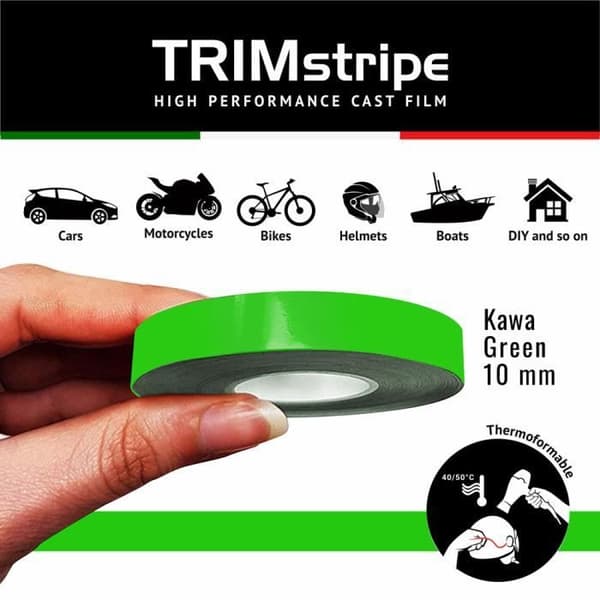 Självhäftande remsor - Trimband - Kawa Green - 10 mm x 10 mt - Termoformbar - Väderbeständig