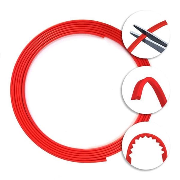 Låsprofil - Trimband - Röd - 3 mm x 3 mt - Limfri applikation - Racing Style