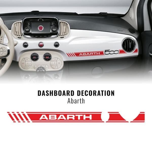Tejp - Stripes - Fiat 500 Abarth - Vit färg - Blank finish - 50 mm bred