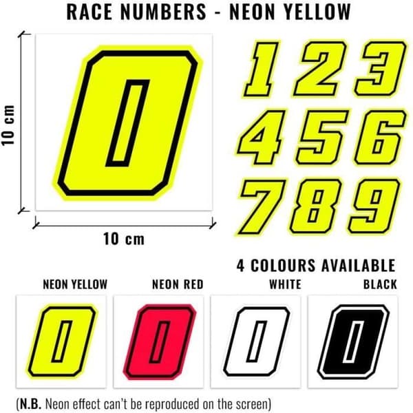 Dekal - GP - Nummer 1 - Fluorescerande gul - Höjd 10 cm - Motorcykellim