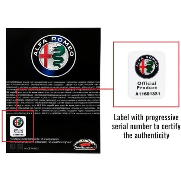 Sticker Kit - Alfa Romeo - Giulia Stelvio - 2 Italien flagga klistermärken - 1 officiell klistermärke - 51 mm