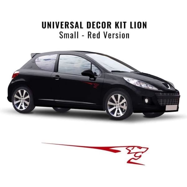 Självhäftande dekorationssats - Peugeot - 207 - Röd - 20 cm - 2 stycken