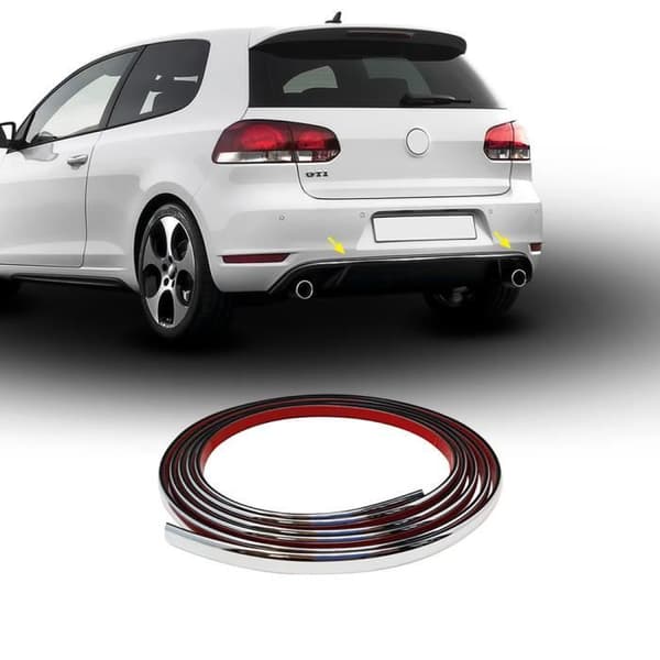 Profilklister - Golf 6 - Kromad - Dekorativ - Anpassningsbar - Inkluderar Easy Cleaner Pro-handduk