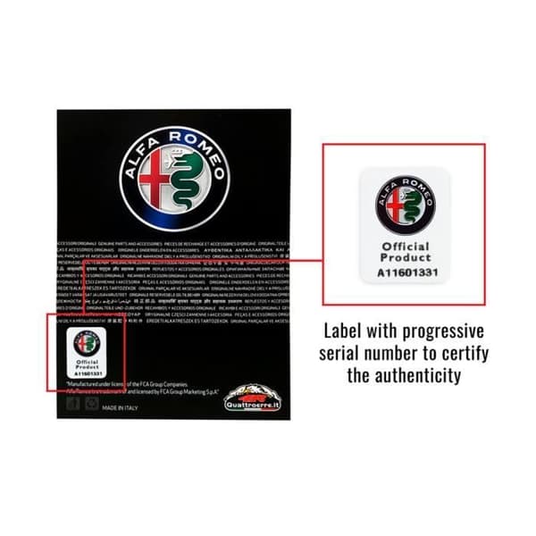 3D Alfa Romeo Logotypdekal för Giulia Stelvio Interiors, 51 mm