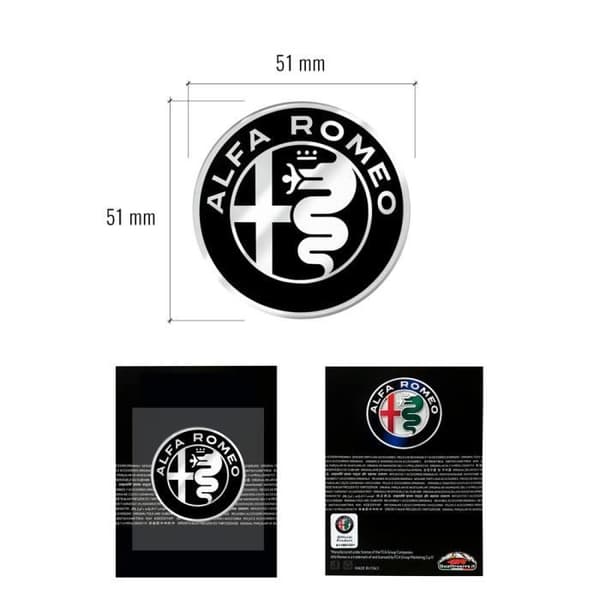 3D Alfa Romeo Logotypdekal för Giulia Stelvio Interiors, 51 mm