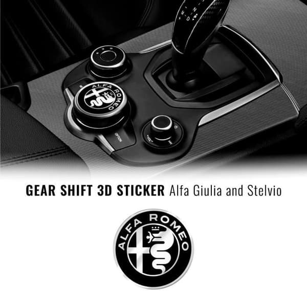 3D Alfa Romeo Logotypdekal för Giulia Stelvio Interiors, 51 mm