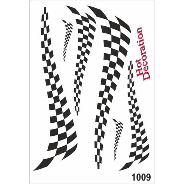 Klistermärke - Maxi Decor - Rutig Flagga - 35 x 50 cm - Svart - Beständig och hållbar